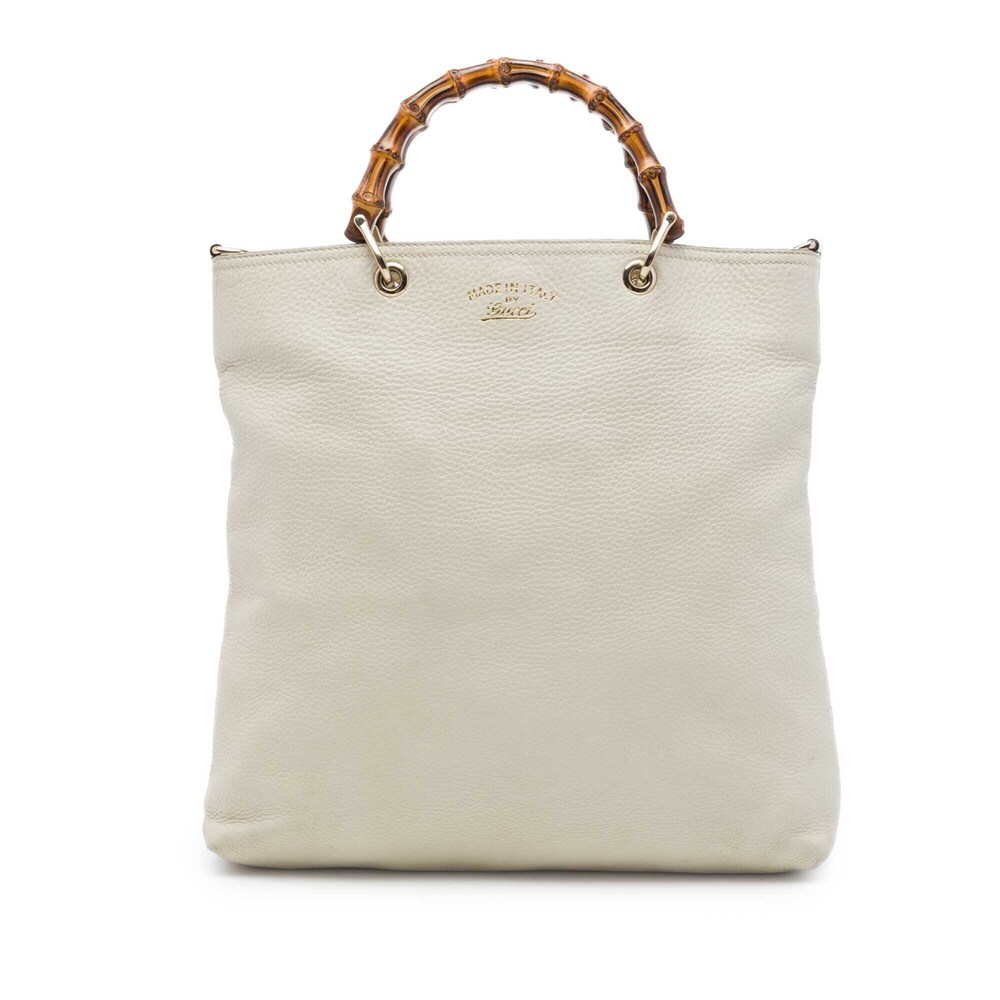 Pre-Loved Gucci Tall Calfskin Bamboo Shopper Tote
